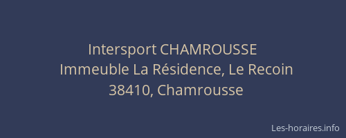 Intersport CHAMROUSSE