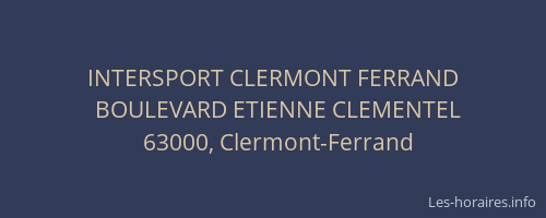 INTERSPORT CLERMONT FERRAND