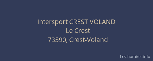 Intersport CREST VOLAND