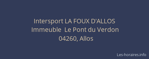 Intersport LA FOUX D'ALLOS
