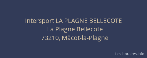 Intersport LA PLAGNE BELLECOTE