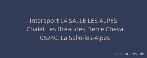 Intersport LA SALLE LES ALPES