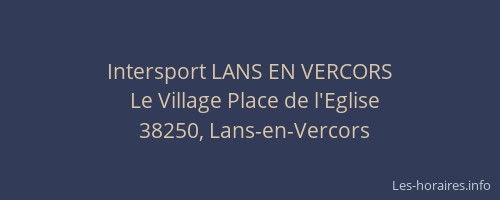 Intersport LANS EN VERCORS
