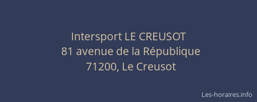 Intersport LE CREUSOT