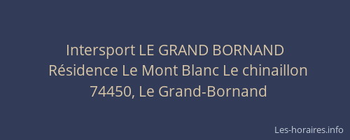 Intersport LE GRAND BORNAND