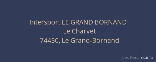 Intersport LE GRAND BORNAND