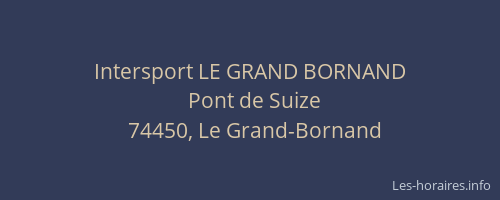 Intersport LE GRAND BORNAND