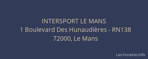 INTERSPORT LE MANS