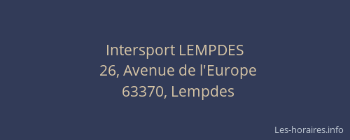 Intersport LEMPDES
