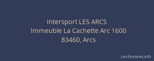 Intersport LES ARCS