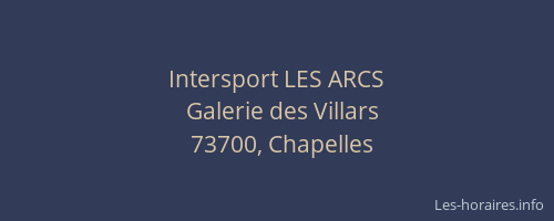 Intersport LES ARCS