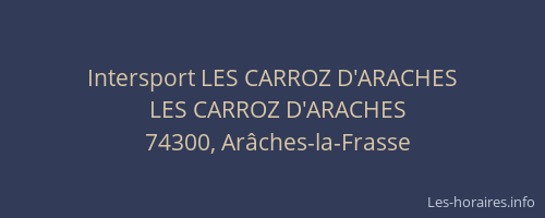 Intersport LES CARROZ D'ARACHES