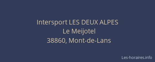 Intersport LES DEUX ALPES