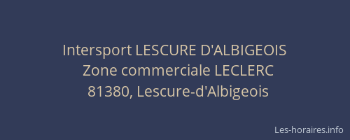 Intersport LESCURE D'ALBIGEOIS