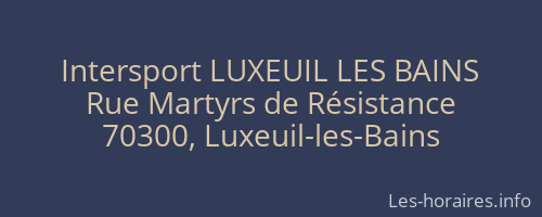 Intersport LUXEUIL LES BAINS
