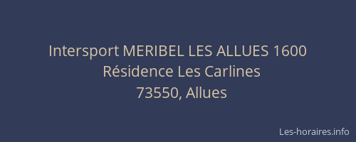 Intersport MERIBEL LES ALLUES 1600