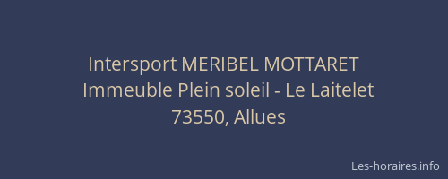 Intersport MERIBEL MOTTARET