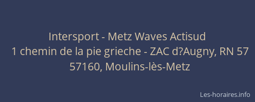 Intersport - Metz Waves Actisud
