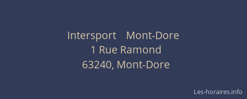 Intersport    Mont-Dore