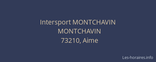 Intersport MONTCHAVIN