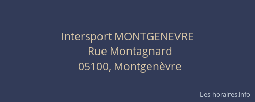 Intersport MONTGENEVRE