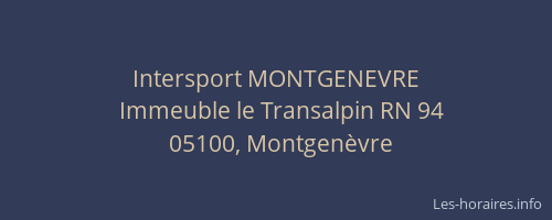 Intersport MONTGENEVRE