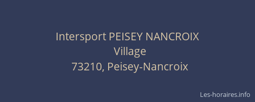 Intersport PEISEY NANCROIX