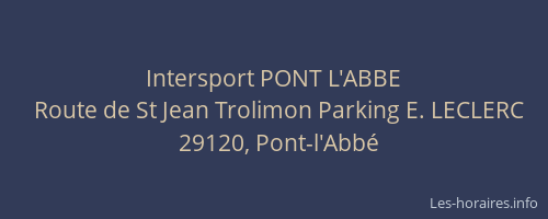 Intersport PONT L'ABBE