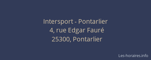 Intersport - Pontarlier