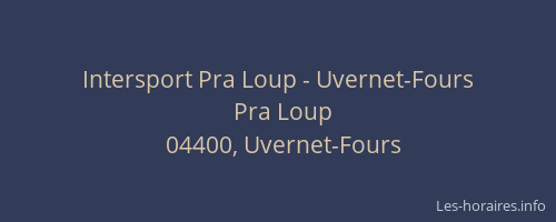 Intersport Pra Loup - Uvernet-Fours