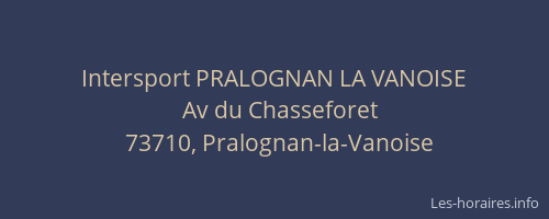 Intersport PRALOGNAN LA VANOISE