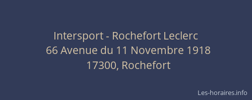 Intersport - Rochefort Leclerc