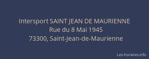 Intersport SAINT JEAN DE MAURIENNE