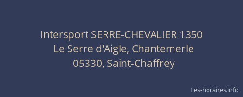 Intersport SERRE-CHEVALIER 1350
