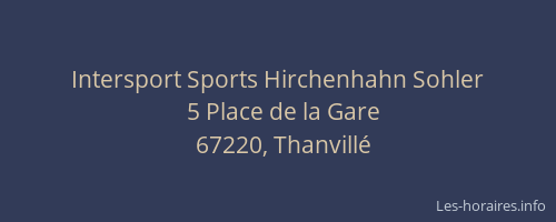 Intersport Sports Hirchenhahn Sohler