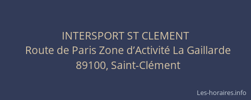 INTERSPORT ST CLEMENT