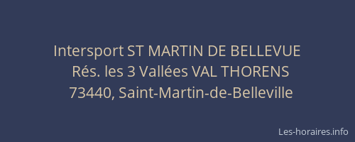 Intersport ST MARTIN DE BELLEVUE