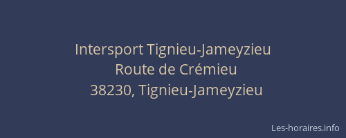 Intersport Tignieu-Jameyzieu