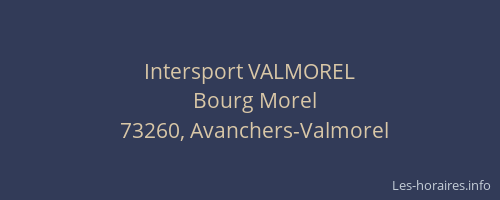 Intersport VALMOREL