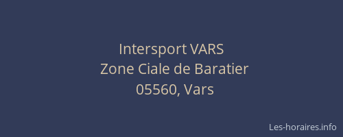 Intersport VARS