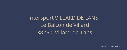Intersport VILLARD DE LANS