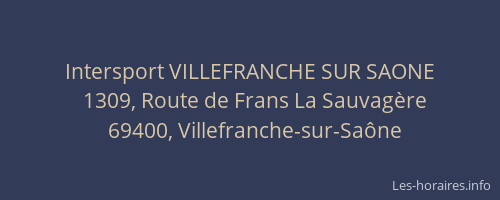 Intersport VILLEFRANCHE SUR SAONE