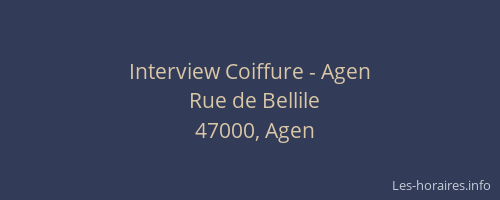 Interview Coiffure - Agen