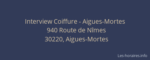 Interview Coiffure - Aigues-Mortes