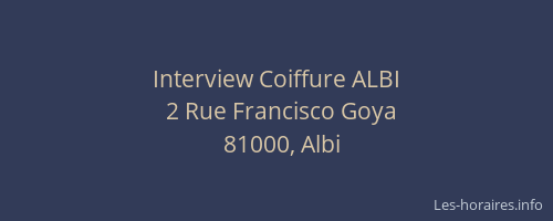 Interview Coiffure ALBI