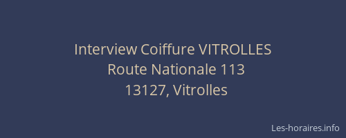 Interview Coiffure VITROLLES