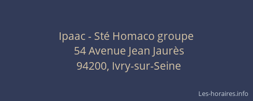 Ipaac - Sté Homaco groupe