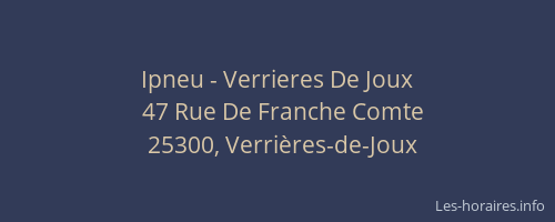Ipneu - Verrieres De Joux
