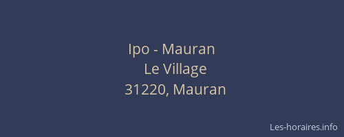 Ipo - Mauran