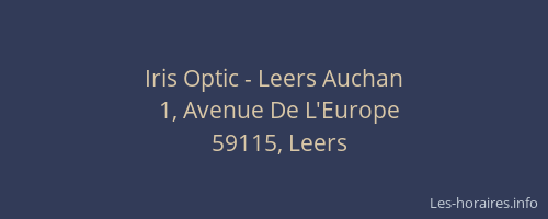 Iris Optic - Leers Auchan